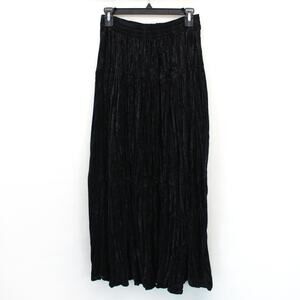 CLIO Vintage Velvet Maxi Skirt Minimalist Goth Medium Crushed Textured USA